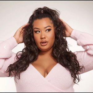 INH Chloe half up half down in chocolate brown